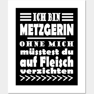 Metzgerin Fleisch Verkäuferin Schlachten Posters and Art